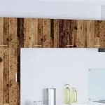 vidaXL H&auml;ngeschrank mit T&uuml;r 2 pcs Altes Holz und Wei&szlig; 50 x 31 x 40 cm