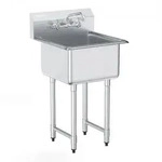 VEVOR Edelstahl Sp&uuml;ltisch Gewerbliche Sp&uuml;lbecken 533,4x457x1041mm Wasserhahn