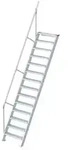 Euroline 510 Treppe 60&deg; 1000mm Stufenbreite 14 Stufen Alu gerieft