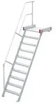 Euroline 511 Podesttreppe 60&deg; 1000mm Stufenbreite 10 Stufen Alu gerieft