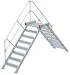 Euroline 512 &Uuml;bergang 45&deg; 1000mm Stufenbreite 2x8 Stufen Alu gerieft