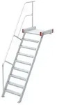Euroline 511 Podesttreppe 60&deg; 1000mm Stufenbreite 9 Stufen Alu gerieft