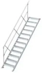 Euroline 510 Treppe 45&deg; 600mm Stufenbreite 12 Stufen Alu gerieft
