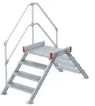 Euroline 512 &Uuml;bergang 45&deg; 600mm Stufenbreite 2x4 Stufen Alu gerieft
