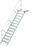 Euroline 511 Podesttreppe 45&deg; 1000mm Stufenbreite 13 Stufen Alu gerieft