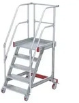 Euroline 513 Wartungsb&uuml;hne 60&deg; 800mm Stufenbreite 5 Stufen Alu gerieft