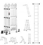 VEVOR Mehrzweckleiter, 7-in-1-Multifunktionsleiter, A-Rahmen, 3-stufige verstellbare
