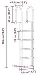 vidaXL 5-Stufen Dockleiter Silber 45 &times;11,5 &times;190 cm Aluminium