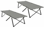 vidaXL Klapp Schlafbett f&uuml;rs Camping 2 pcs Grau 206 x 76 x 74 cm