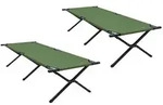 vidaXL Klapp Schlafbett f&uuml;rs Camping 2 pcs Gr&uuml;n 210 x 80 x 46 cm