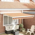 vidaXL Automatische einziehbare Markise in Gelb und Orange, 350x250 cm