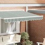 vidaXL Markisenvolant f&uuml;r 3,5 m Rahmen Gr&uuml;n und Wei&szlig; 3,3x0,2 m