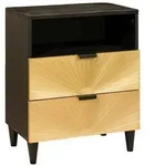 vidaXL Nachttisch Schwarz und Gold 50 x 33 x 62 cm Holzwerkstoff