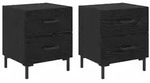 vidaXL Nachttisch 2 pcs Schwarz Eichen-Optik 40 x 35 x 47,5 cm