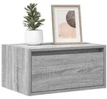vidaXL Wand-Nachttische mit LED-Leuchten 2 Stk. Grau Sonoma