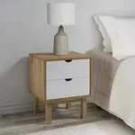 vidaXL Nachttisch OTTA Braun & Wei&szlig; 45x39x57 cm Massivholz Kiefer