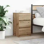 vidaXL Nachttische mit 3 Schubladen 2 Stk. Artisan-Eiche 39x35x65 cm