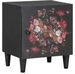 vidaXL Nachttisch mit T&uuml;r Schwarz 40 x 33 x 46 cm Massivholz Mango