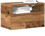 vidaXL Wand-Nachttische 2 Stk. Altholz-Optik 45x26x28,5 cm