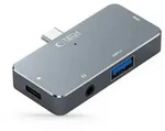 Tech-Protect V6 4in1 USB-C Hub mit HDMI 4K USB-A PD100W Audio &ndash; Grau
