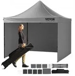 VEVOR Pavillon 304,8x304,8x320cm Gartenzelt 500D PU-Silber-Gewebe Faltpavillon