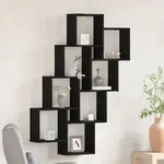 vidaXL Wandschrank Schwarz Eiche 90x15x119,5 cm