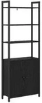 vidaXL B&uuml;cherregal Schwarz Eichen-Optik 60 x 24 x 161 cm Holzwerkstoff