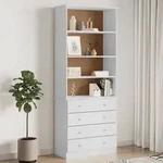 vidaXL B&uuml;cherregal mit Schubladen ALTA Wei&szlig; 77x35x186,5 cm Kiefernholz