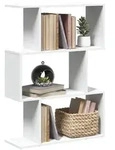 vidaXL Raumteiler-B&uuml;cherregal 3 F&auml;cher Wei&szlig; 70x24x97 cm Holzwerkstoff