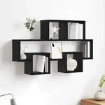 vidaXL Wandregal Schwarz Eichen-Optik 82 x 15 x 51 cm Holzwerkstoff