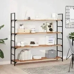 vidaXL Schweberegale 3 Stk. 120x30x2 cm Massivholz Akazie &Ouml;lbehandelt