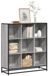 vidaXL B&uuml;cherregal Grau Sonoma 97,5x33x107,5 Holzwerkstoff und Metall