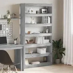 vidaXL B&uuml;cherregal/Raumteiler Schwarz Eiche 100x30x198 cm Holzwerkstoff