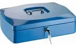 Geldkassette Stahlblech mit Schloss 330x235x90mm blau