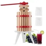 VEVOR Obstweinpresse Obstm&uuml;hle (6 L) mit Massivholzkorb mit 8 Bl&ouml;cken, robuster