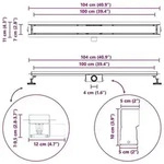 vidaXL 2 in 1 Duschabfluss Schwarz 100 cm Edelstahl 304