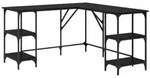 vidaXL Schreibtisch Schwarz Eichen-Optik 139 x 139 x 75 cm