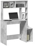 vidaXL Schreibtisch mit Regal Betongrau 100x45x140 cm Holzwerkstoff