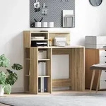 vidaXL Tisch mit Stauraum Sonoma Oak 90x48x101,5 cm Spanplatte