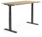 Schreibtisch 1200x605-1255x800mm Platte Eiche hell Gestell sw
