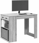 vidaXL Schreibtisch mit Schubladen Ablage Grau Sonoma 102x62x77,5 cm