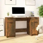 vidaXL Schreibtisch mit Beistellschrank R&auml;uchereiche Holzwerkstoff