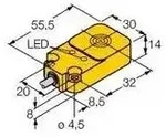Turck Induktiver Sensor b&uuml;ndig PNP, Schlie&szlig;er BI10-Q14-AP45X2LD