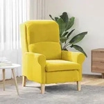 vidaXL Gelber Sessel Gelb Textil, Holz Standard Gelber Sessel