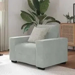 vidaXL Sessel Hellgrau 60 cm Samt