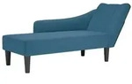 vidaXL Chaiselongue mit Rechter Armlehne Blau Samt