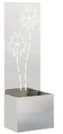 vidaXL Garten Sichtschutz-Leinwand Floral Silber 50 x 150 cm Edelstahl