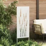 vidaXL Garten Sichtschutz-Leinwand Floral Wei&szlig; 50 x 140 cm