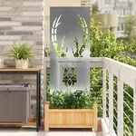 vidaXL Garten Sichtschutz-Leinwand Silber 50 x 140 cm Verzinkter Stahl