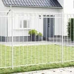 vidaXL Gartenzaun Wei&szlig; 1,7x1,2 m Stahl